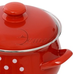 ЭСТЕТ Кастрюля 2,0 л Горошинки на красном ЭТ-72401грушевидная