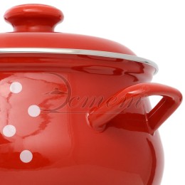 ЭСТЕТ Кастрюля 3,0 л Горошинки на красном ЭТ-72402 грушевидная