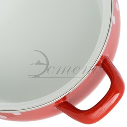 ЭСТЕТ Кастрюля 3,0 л Горошинки на красном ЭТ-72402 грушевидная