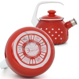 ЭСТЕТ Чайник 2,5 л Горошинки на красном ЭТ-72415 