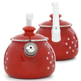 ЭСТЕТ Чайник 2,5 л Горошинки на красном ЭТ-72415 