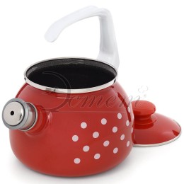 ЭСТЕТ Чайник 2,5 л Горошинки на красном ЭТ-72415 