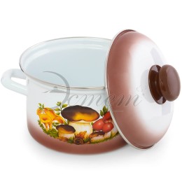 ЭСТЕТ Кастрюля 2,0 л Грибы ЭТ-712011 цилиндрическая