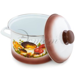 ЭСТЕТ Кастрюля 3,0 л Грибы ЭТ-712012 цилиндрическая
