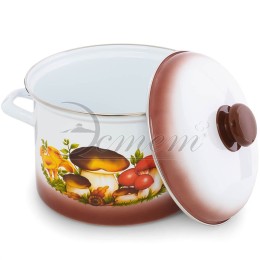 ЭСТЕТ Кастрюля 4,5 л Грибы ЭТ-712013 цилиндрическая