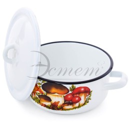 ЭСТЕТ Кастрюля 1,45 л Грибы ЭТ-712034 цилиндрическая