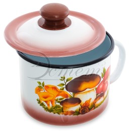 ЭСТЕТ Кружка 1,0 л Грибы с крышкой  ЭТ-712042  микс