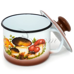 ЭСТЕТ Кружка 1,0 л Грибы с крышкой  ЭТ-712042  микс