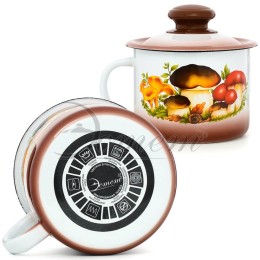 ЭСТЕТ Кружка 1,0 л Грибы с крышкой  ЭТ-712042  микс