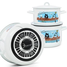 ЭСТЕТ Набор посуды 4 пр Коты на крыше цилиндрический 2,9 л 4,3 л ЭТ-72821