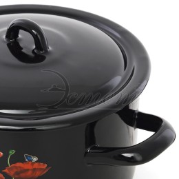 ЭСТЕТ Кастрюля 1,45 л Красные маки ЭТ-72801цилиндрическая