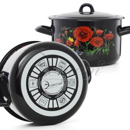 ЭСТЕТ Кастрюля 2,9 л Красные маки ЭТ-72802 цилиндрическая