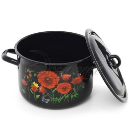 ЭСТЕТ Кастрюля 4,3 л Красные маки ЭТ-72803 цилиндрическая