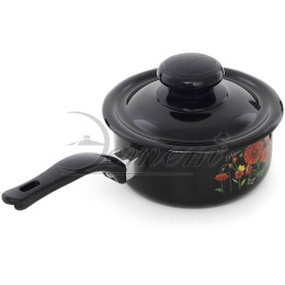 ЭСТЕТ Ковш 0,6 л Красные маки ЭТ-72806 с крышкой