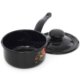 ЭСТЕТ Ковш 0,6 л Красные маки ЭТ-72806 с крышкой