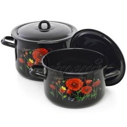 ЭСТЕТ Набор посуды 4 пр Красные маки цилиндрический 2,9 л 4,3 ЭТ-72811