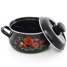 ЭСТЕТ Кастрюля 2,0 л Красные маки ЭТ-72856 грушевидная