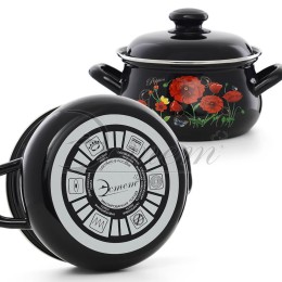 ЭСТЕТ Кастрюля 2,0 л Красные маки ЭТ-72856 грушевидная