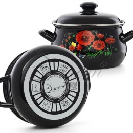 ЭСТЕТ Кастрюля 3,0 л Красные маки ЭТ-72857 грушевидная