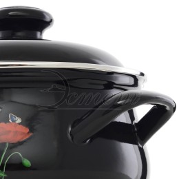 ЭСТЕТ Кастрюля 3,0 л Красные маки ЭТ-72857 грушевидная