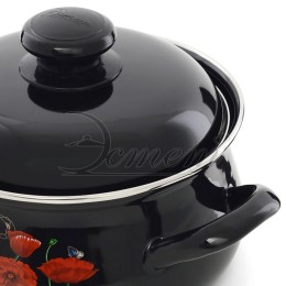 ЭСТЕТ Кастрюля 4,5 л Красные маки ЭТ-72858 грушевидная