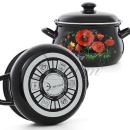 ЭСТЕТ Кастрюля 4,5 л Красные маки ЭТ-72858 грушевидная