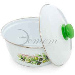 ЭСТЕТ Салатник 2,0 л Оливы Тосканы с крышкой ЭТ-72107