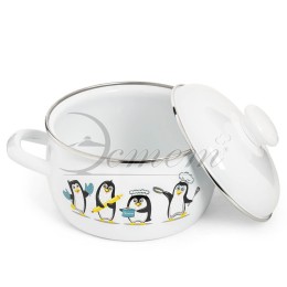 ЭСТЕТ Кастрюля 2,0 л Пингвины ЭТ-72320 полусфера