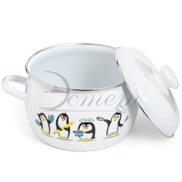 ЭСТЕТ Кастрюля 5,0 л Пингвины ЭТ-72323 полусфера