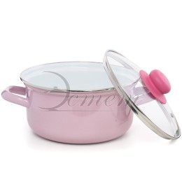 ЭСТЕТ Кастрюля 2,0 л ЭТ-72601цилиндрическая розово-сиреневая