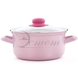 ЭСТЕТ Кастрюля 2,0 л ЭТ-72601цилиндрическая розово-сиреневая