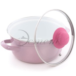 ЭСТЕТ Кастрюля 2,0 л ЭТ-72601цилиндрическая розово-сиреневая