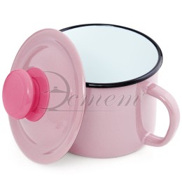 ЭСТЕТ Кружка 1,0 л розово-сиреневая с крышкой ЭТ-72606