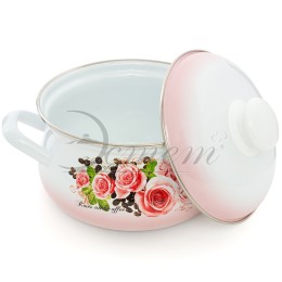 ЭСТЕТ Кастрюля 2,0 л Розы и кофе ЭТ-71601 грушевидная