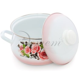 ЭСТЕТ Кастрюля 3,0 л Розы и кофе ЭТ-71602 грушевидная