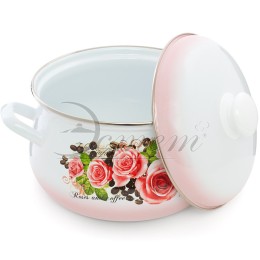 ЭСТЕТ Кастрюля 4,5 л Розы и кофе ЭТ-71603 грушевидная