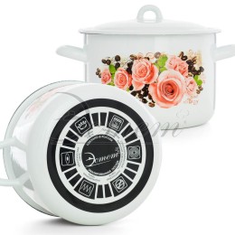 ЭСТЕТ Кастрюля 4,3 л Розы и кофе ЭТ-71617 цилиндрическая