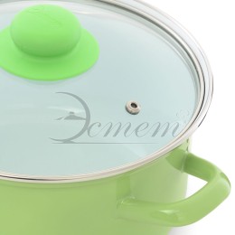 ЭСТЕТ Кастрюля 3,0 л ЭТ-72502 цилиндрическая салатовая