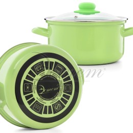 ЭСТЕТ Кастрюля 3,0 л ЭТ-72502 цилиндрическая салатовая