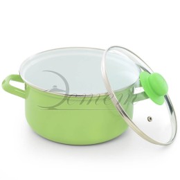 ЭСТЕТ Кастрюля 3,0 л ЭТ-72502 цилиндрическая салатовая