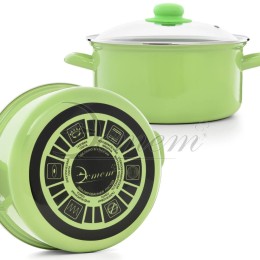 ЭСТЕТ Кастрюля 4,5 л ЭТ-72503 цилиндрическая салатовая