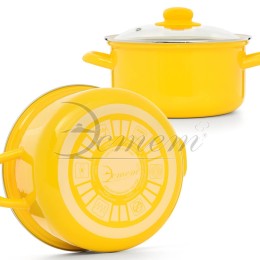 ЭСТЕТ Кастрюля 3,0 л ЭТ-72981 цилиндрическая ярко-желтая