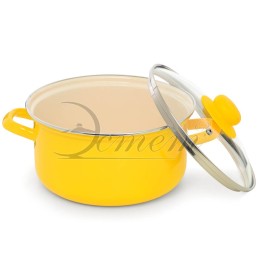 ЭСТЕТ Кастрюля 3,0 л ЭТ-72981 цилиндрическая ярко-желтая