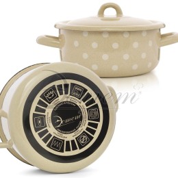 ЭСТЕТ Кастрюля 1,45 л Горошинки ЭТ-71901 цилиндрическая