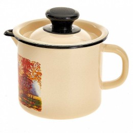 КМК Кружка с носиком с крышкой 1 л 40204-072/4-У9 Старая мельница слоновая кость