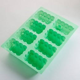 ALPENKOK Форма 27,3х20,3х4,3см для выпечки 8 кексов силиконовая AK-6160S Поезда микс