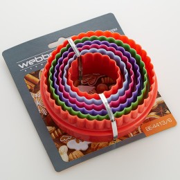 WEBBER Набор двусторонних пластиковых форм для печенья 6 размеров Кружочки BE-4413/6