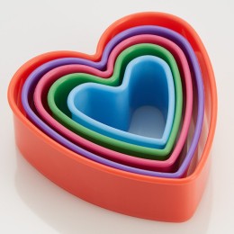 WEBBER Набор пластиковых форм для печенья 5 размеров Сердечки BE-4416/5