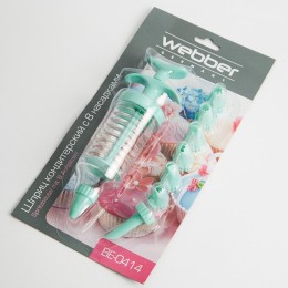 WEBBER Шприц кондитерский 16 см с 8 насадками BE-0414