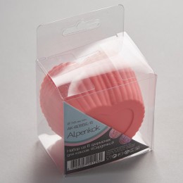 ALPENKOK Набор из 6 формочек для кексов Ø7х5см силиконовых AK-6055S/6 Сердечки розовый